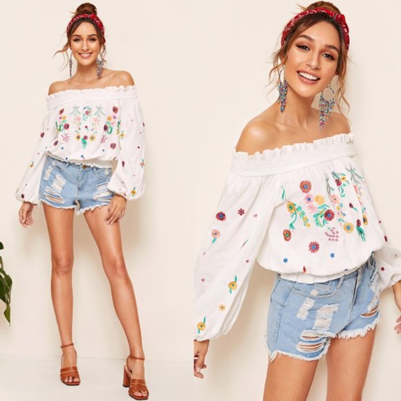 KismetsKloset Tops - 💥CLEARANCE MARKDOWN--SPRING MEADOW Off-Shoulder BOHO Top